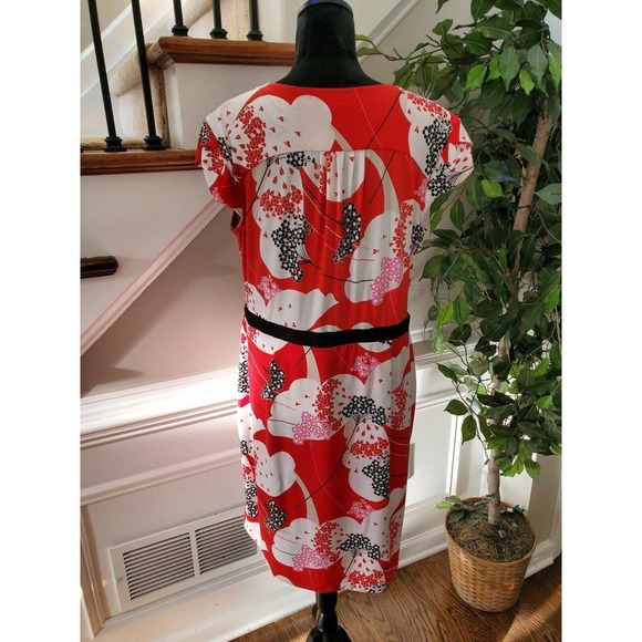 NewYork Co. Women Multicolor Polyester V-Neck Short Sleeve Knee Length Dress XL - Picture 7 of 13